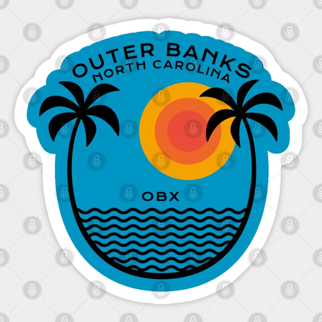 Outer Banks Sunrise Over the Palms Sticker by BackintheDayShirts